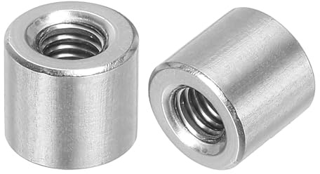 QUARKZMAN 10 Stück M6 Runde Verbindungsmuttern, 304 Edelstahl Kupplungsmutter 11mm Länge Hülse Stange Stiftmutter für Halterung, Grobgewinde M6x11x10mm