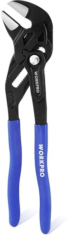 WORKPRO Adjustable Pliers Wrench Set, Adjustable Spanner, Water Pump Pliers 255mm, Self Adjusting Jaw Pliers Max Jaw Capacity 50mm, Dual Handle for Labor Saving
