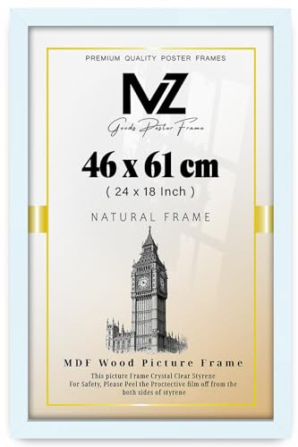 Modern Mdf Wooden Wide White Frame | 61x46 Cm Poster Frames Durable Sleek Acrylic Front | Jigsaw Puzzle Picture Frames Large Art Display For Home & Office Décor