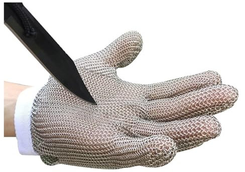 ARHEORMUH Kettenhandschuh 2 Stück 304L Anti-Messer-Kettenhandschuhe Aus Edelstahl, Schnittfeste Handschuhe For Männer Und Frauen For Die Linke Und Rechte Hand(XL)