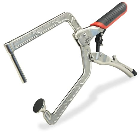 LUMBER JACK PHC127 5 Inch Right Angle Clamp Self Adjusting Pocket Hole Support Joinery Quick Release Clamping Hand Tool for Woodworking