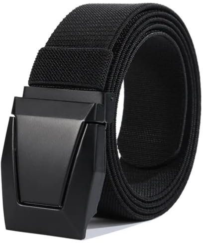 KEYRI Taktischer Gürtel Nylon Canvas Belt Militär Wandern 3,8cm Arbeit mit Schwere Schnellverschluss Schnalle Ohne Löcher Verstellbar Canvas Stoff Gürtel Herren (Schwarz)