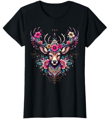 Hirsch T-Shirt Damen Trachtenshirt Ersatz Dirndl Trachten T-Shirt
