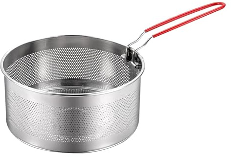 Passoire à pâtes en acier inoxydable avec poignée amovible, panier à nouilles en métal, panier de friteuse profonde, passoire de cuisine pour laver, égoutter, frire à la profondeur, bouillir, cuire à