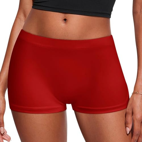Sous-vêtements sans couture pour femme - Imprimé rouge foncé - Boxer doux et extensible