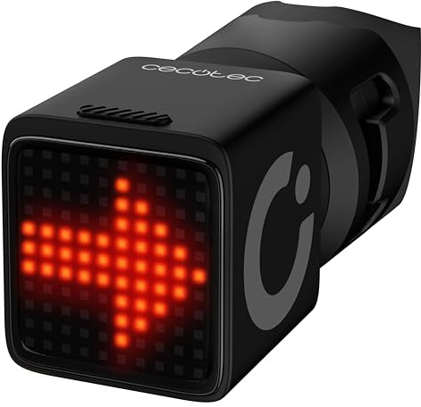 Cecotec Luz Trasera Bicicleta Inteligente LED Smart Tail. Localizador GPS, LED Alta Intensidad 180 mcd, 5 Modos con Aviso de Frenado, Carga USB-C 1,5 h, Resistencia IP65 Agua y Polvo