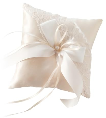 LUHOCIY Ringkudde bröllop, 15 cm x 15 cm, mångsidig användning | Ringkudde, ringkudde för bröllop, convient pour les Photos de Mariage, Mariages et les Fêtes de Fiançdetails