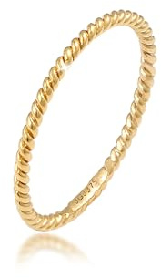 Elli Ring Damen Twisted Gedreht Basic Minimal Look 375 Gelbgold