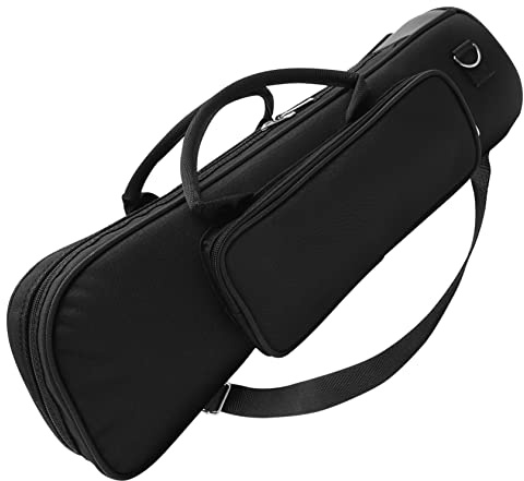 WHAMVOX Black Trumpet Carrying Case Portable Oxford Cloth with Soft Lining for Trumpets Shockproof Design Ideal for Musicians