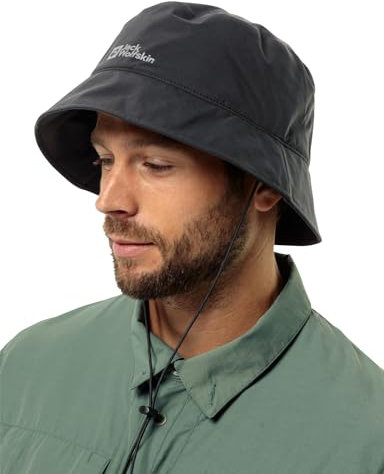 Jack Wolfskin Unisex RAIN Bucket HAT Regenhut, Black, 56