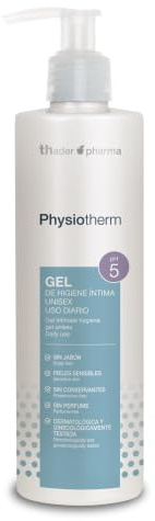 Thader Pharma Unisex daglig användning intimhygien gel Physiotherm utan konserveringsmedel och parfymfri, 300 ml