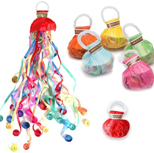 10 Stück Luftschlangen Werfen, Wurf Luftschlangen Hochzeit, Luftschlangen Werfen Konfetti, Handgedrehte Bänder, für Hochzeiten, Geburtstage, Weihnachten, Neujahr, Zufällige Farbe