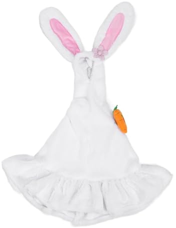 Hiraith Vit Rosy Easter Bunny Outfit för Gås, Plysch, Snabb Dressing, Fjädrande Design, Passar Standard Gräsmatta Gäss, Lämplig för Festliga Evenemang