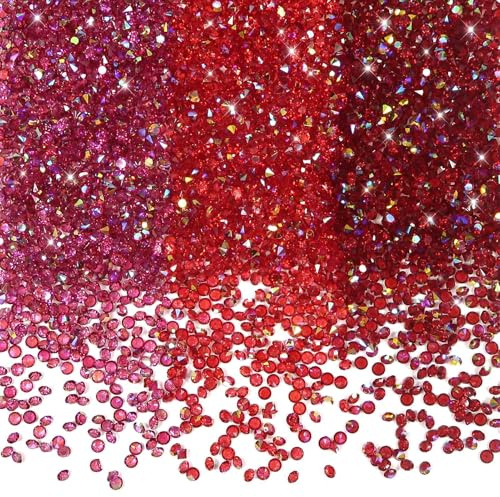 TOAOB 5000 Pezzi Cristalli Decorativi Dispersione 3mm Series Rossa Diamante Acrilico Coriandoli per Vasi Riempitivi Matrimonio Feste Compleanni Artigianato Decorazioni Tavoli