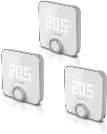 Bosch Smart Home Raumthermostat II für kabelgebundener Heizsysteme, 230 V, kompatibel mit Google Assistant und Alexa, 3er Set