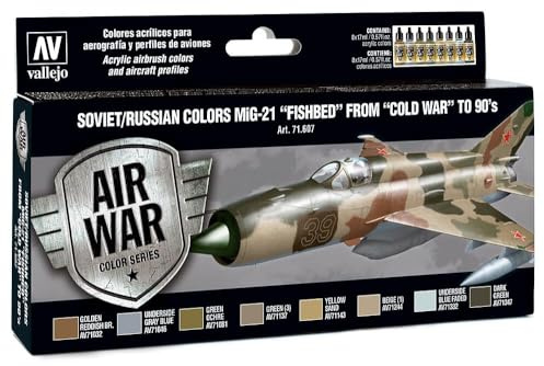 Vallejo 771607 - Farb-Set, MiG-21 Fishbed, 8 x 17 ml -
