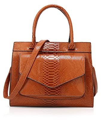 NICOLE & DORIS Damen Handtaschen Krokodil Handtasche Henkeltasche Lackiert Krokodil Top Griff Henkeltasche Schultertaschen