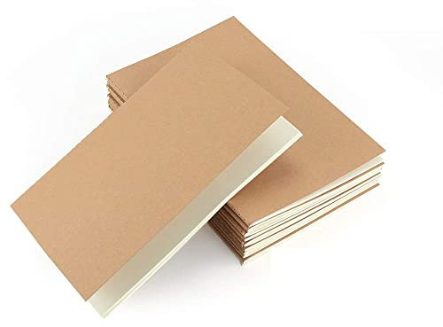 VEESUN 10 STK Klein Notizbuch Notizblock A5, Kraft Cover 5 Leerseite/5 Liniert Seite (30 Blatt) Notizheft Skizzenblock, Classic Tagebuch Schreibblock Zeichenblock, Memo, Malen und Graffiti, MEHRWEG