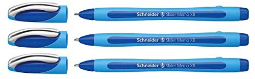 SCHNEIDER Slider Memo XB Kugelschreiber, 3 Stück, Blau
