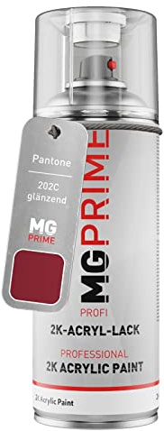 MG PRIME Pantone 202C Red lucido Bomboletta a spruzzo con acrilico 2K 400 ml ad asciugatura rapida