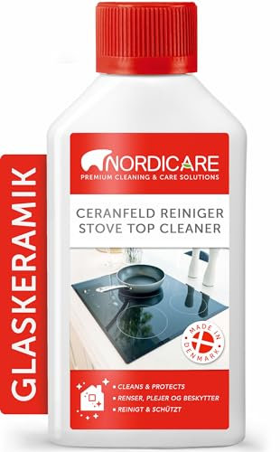 Nordicare Ceranfeldreiniger [250ml] für Cerankochfeld oder Induktionsfeld - Ceranfeld Reiniger für Eingebranntes - Glaskeramik Kochfeldreiniger