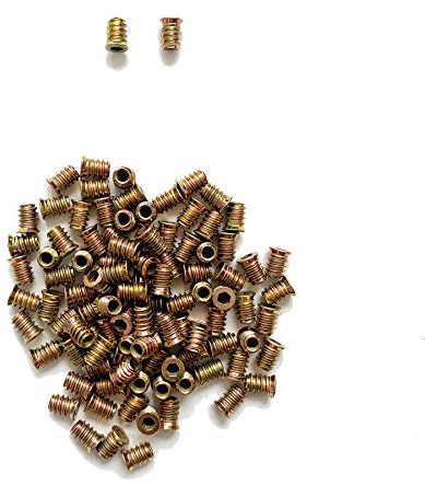 LIKERAINY 200 st zinkpläterade galvaniserade järnmöbler hexdrivmutter full gängad M6 × 15 mm träinsatsmuttrar för träbearbetning klättring håller möbler ben och hjulfästen