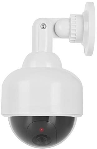 Telecamera di sicurezza finta fittizia a cupola, telecamera di sorveglianza simulazione falsa antifurto impermeabile con luce LED rossa lampeggiante
