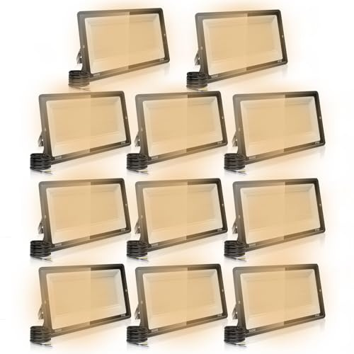 8PCS-500W Proyector LED Exterior IP66 Impermeable Focos Led Exterior 50000LM Potente Luces Led Exterior IP66 Impermeable Seguridad LED Floodlight Exterior para Terraza, Jardín, Patio, Parque, Garaje