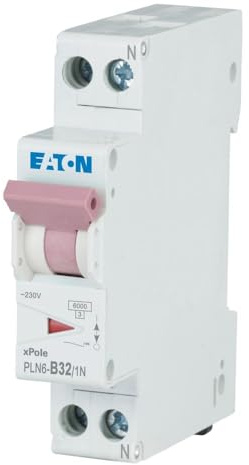 Eaton PLN6-B32/1N-DE Leitungsschutzschalter 32A 1P+N 1-polig+N B-Charakteristik LS-Schalter 1 TE eine Teilungseinheit breit (263275)
