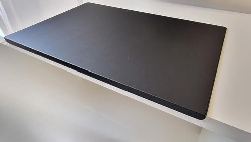 PM Schreibtischunterlage mit Kantenschutz Sanftlux Leder in 12 Farben 3 Gr. (Schwarz, 90cm x 48cm)