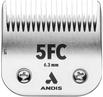 Andis 72630 Ultra Edge abnehmbare Scherklinge für Hunde – ausgestattet mit Edelstahl für präzises Trimmen, passend für motorbetriebene Trimmer, Größe 5Fc, Silber