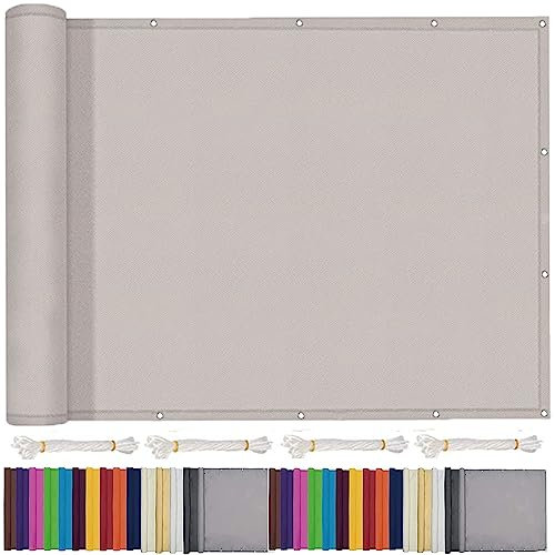 Tenda a Vela Impermeabile 4.5 x 5.5 m Acqua Resistente al Vento Vela Ombreggiante Impermeabile con Fune e Occhielli per Giardino Terrazzo, Grigio Chiaro