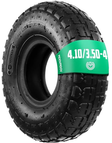 MOOVMOOV - Pneu Gonflable 4.10/3.50-4 - Chambre à air non-incluse - Compatible avec Pneu Diables de Transport, Remorques de Jardin, Autres