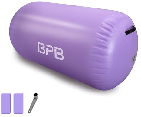 BPB Air Roller Inflatable Gymnastics Barrel 100CM Tumbling Mat Air Tumble Track Mat Backbend Trainer for Exercise/Training/Fitness/Yoga/Backflip/Home Use & Gym