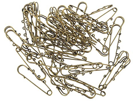 TEHAUX 50 Stück 3-Loch-Sicherheitsnadel damenschmuck Kleidung Sicherheitsnadel Verschluss für DIY DIY-Brosche aus Metall Hochzeit Rock Schal Stift Zubehör Legierung