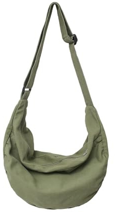 TeeYee Umhängetasche Damen Canvas Halbmondtasche Messenger Bag Herren | Schultertasche Für Arbeit,Hobo für Schule,,Büro,Reisen,Alltag