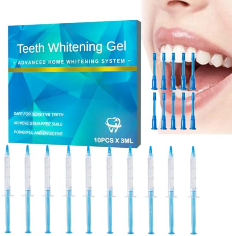 10pcs 3ml Teeth Whitening Gel Syringes, Refills 35% CP Bleaching Gel Kit Tooth Whitener Gel for Home Use