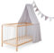 Ehrenkind® Kinderzimmer-Deko-Set: Baldachin & Wimpelkette für magische Momente | Oeko-TEX Zertifiziert | Kinderzimmer Deko | Baldachin Kinderzimmer, Hellgrau