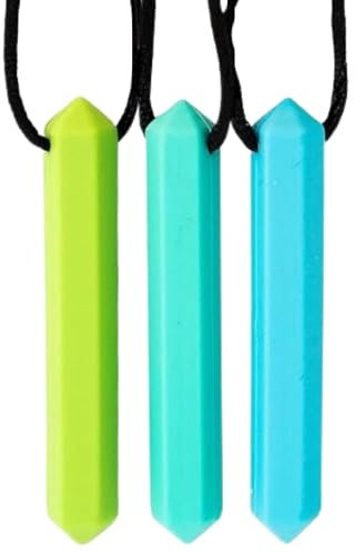 3 Fidget toys tdah Objet concentration Materiel DYS | Lot jouet enfant | Collier à mâcher tdah Adulte | Autisme materiel enfant | Objet Anti stress adulte Objet TDAH | Collier anti tabac | Fidget TDAH
