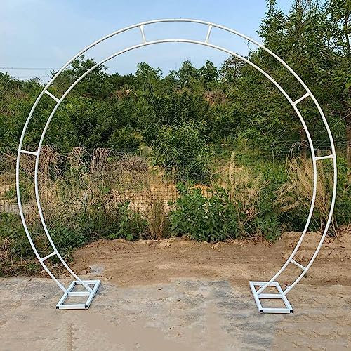 Arche de mariage en métal robuste antirouille porte de lune doré/noir/blanc cercle de jardin arche arche décoration de fête de mariage décorations de jardin 2,8 x 3,2 m (couleur : blanc, dimensions :