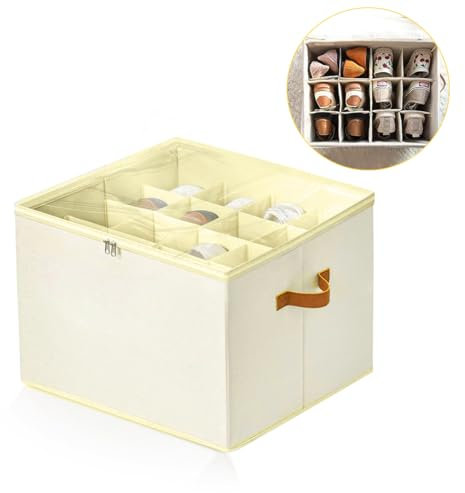 Doksvp Schuhorganizer,43x33x31cm Stapelbar Schuhbox, Schuh Organizer für Schrank Aufbewahrung, mit Durchsichtigem Deckel Organizer Schuhe, für Platzsparender, Shoe Aufbewahrung