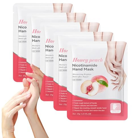 Eazerom (06) 5 paires de Masques pour Mains, Masques Gants Hydratants pour Mains, Masque Régénérant Réparateur pour Peau des Mains, Gants Hydratants pour Mains Sèches