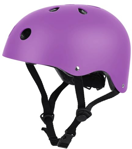 LeapBeast Casco Bici Ideale per Bambini e Adolescenti Regolabile Misura Caschi, MTB Scooter Helmet Ideale per Tutte Le Forme di attività in Bicicletta (Viola, M)