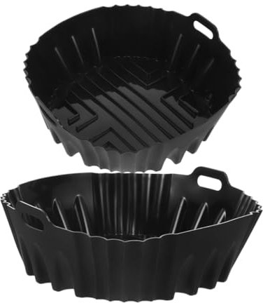 SHINEOFI 2piezas Bandeja De Silicona para Freidora De Aire Almohadilla Redonda Forro De Silicona para Hornear Suitable para Cocina y Restaurante Protege Bandeja De Hornear