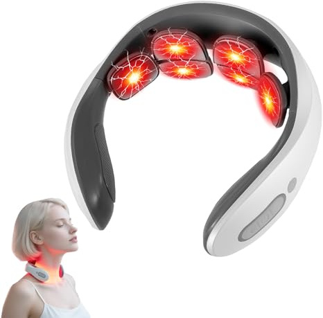 Neck & Shoulder Massager for Pain Relief,lectric Heated Cervical Spine Massager with Light Vibration Hot Compress,Neck & Shoulder Pain Relief for Home, Office, and Travel,Ergonomic Design