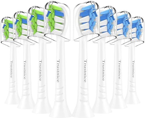 Trustnice 8 Pezzi Testine di Ricambio per Spazzolini Compatibile con Philips Sonicare - Testina di Ricambio per Sonicare Testine per Spazzolino Elettrico (Bianco, 8 unità (Confezione da 1))