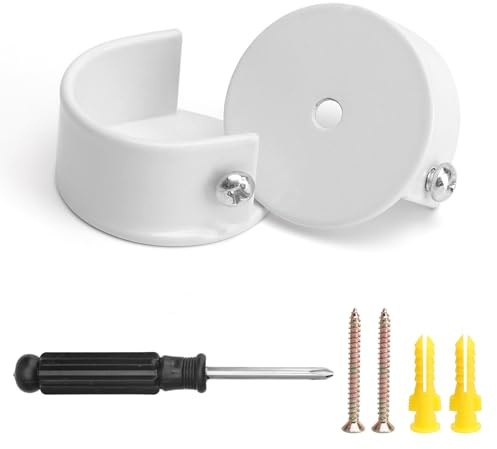 2 Rundrohr Halterung, Gardinenstangenhalter 28mm, Gardinenstange Halterung | Weiß Metall Vorhangstangenhalter, Wandhalterung Stangenhalterung, für Vorhänge, Bäder, Schränke mit Schrauber