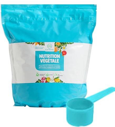 JQ LA TERRE NITRATO DE POTASIO DE 1 KG CON CUCHARA DOSIFICADORA Y CIERRE ZIP nitrato potasico para plantas para la maduración en frutales y huerta floracion más abundante y duradera