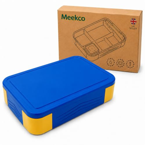 Meekco Adult Bento Lunch Box with Compartments and Cutlery | Large-Capacity, Leakproof and BPA-Free Bento Box with Separate Pot, Heat Resistant, Microwave and Dishwasher Safe