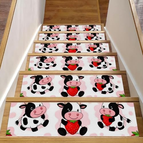 Luoweisi Tappetini antiscivolo per scale in legno, per interni, 76,2 x 20,3 cm, con adesivo riutilizzabile, per cani, bambini, anziani, 15 pezzi